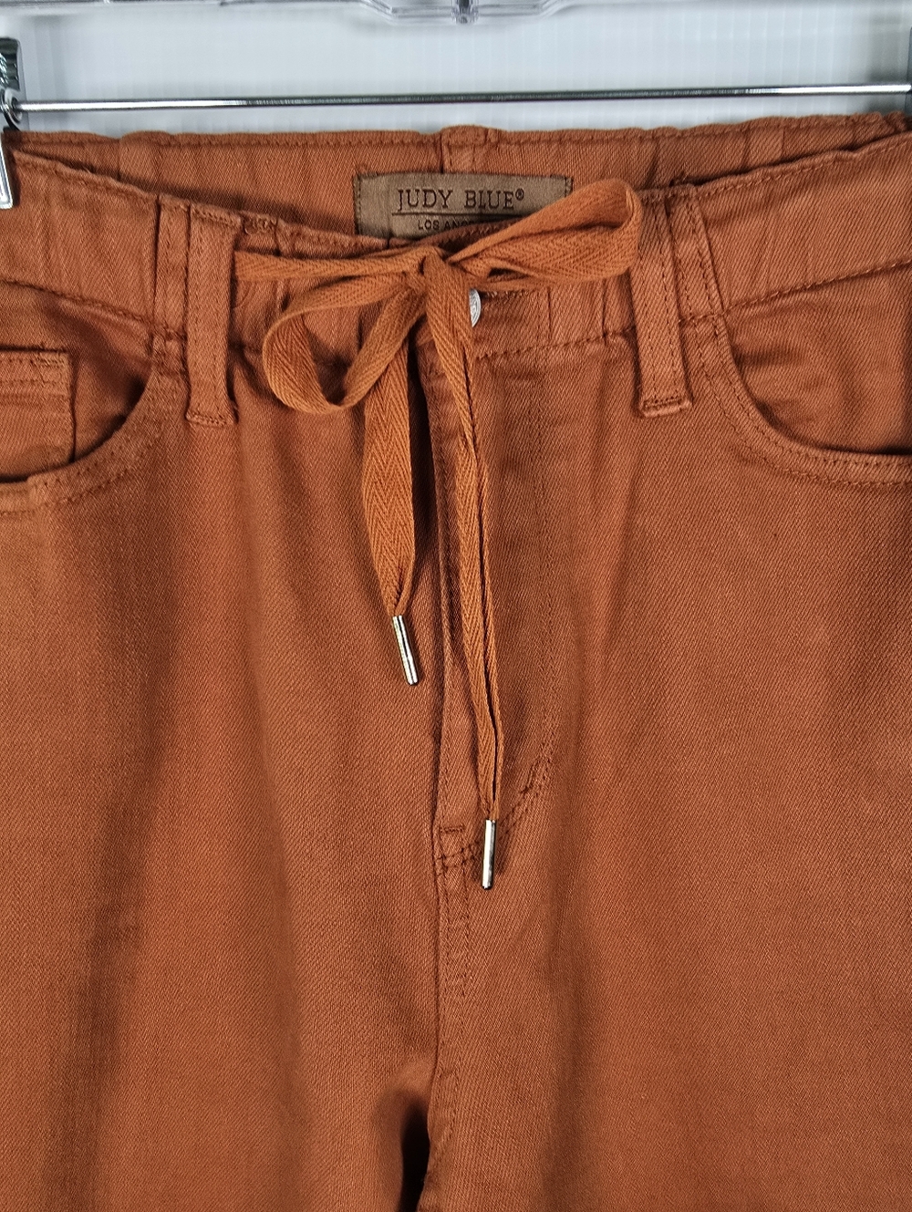 Judy Blue HighWaist GarmentDyed Auburn Orange DoubleCuff Jogger Denim Jeans 9/29 - Picture 9 of 16